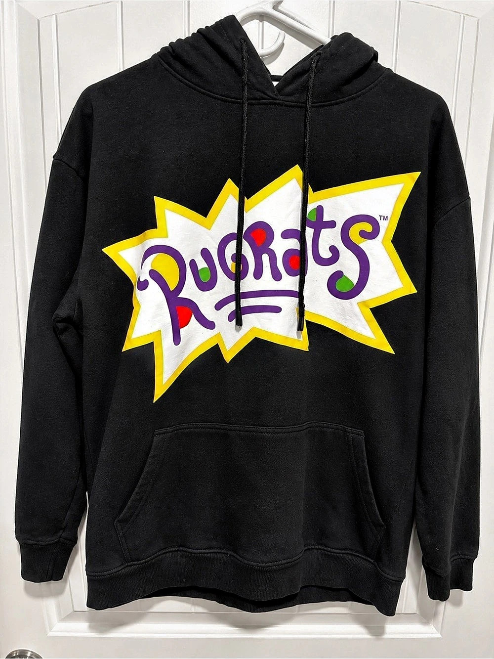 Rugrats Nickelodeon Reptar Tommy Chuckie Graphic Hoodie Black Large